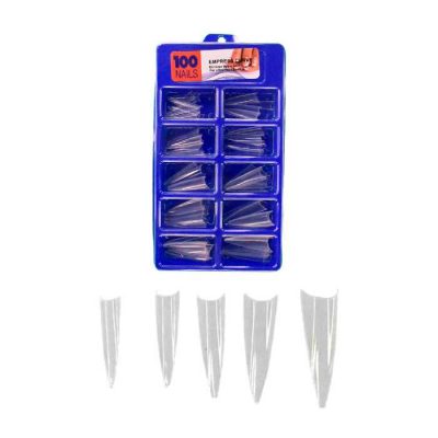 Kit uñas nails punta stiletto trasparente 100u