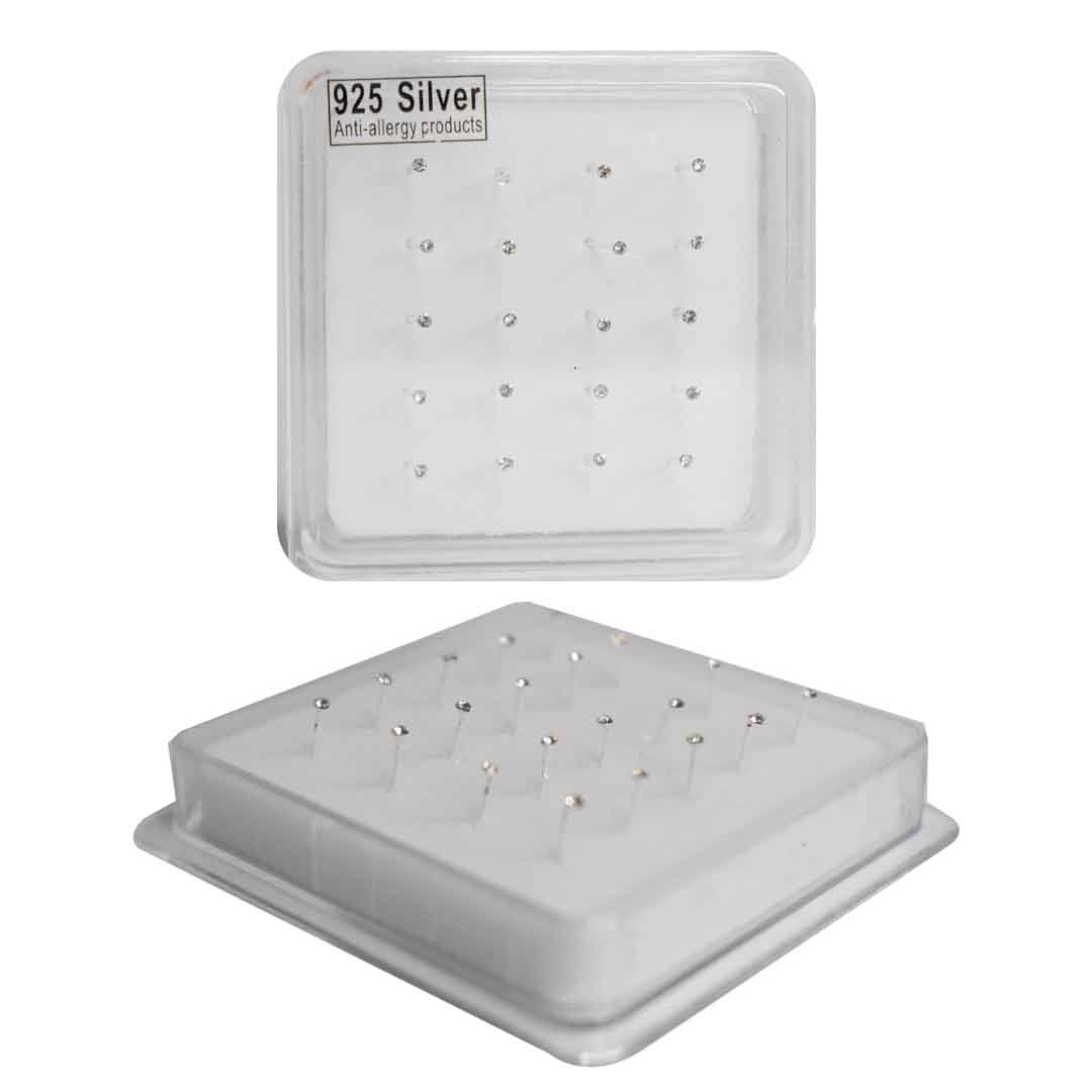 Piercing nasal de plata con diseño de perla grande