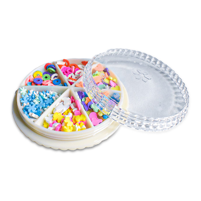 Decoraciones para uñas en tapa blanca circular