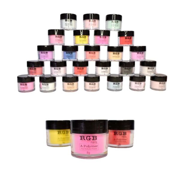 Polvo acrilico rgb para uñas colores surtidos 8g