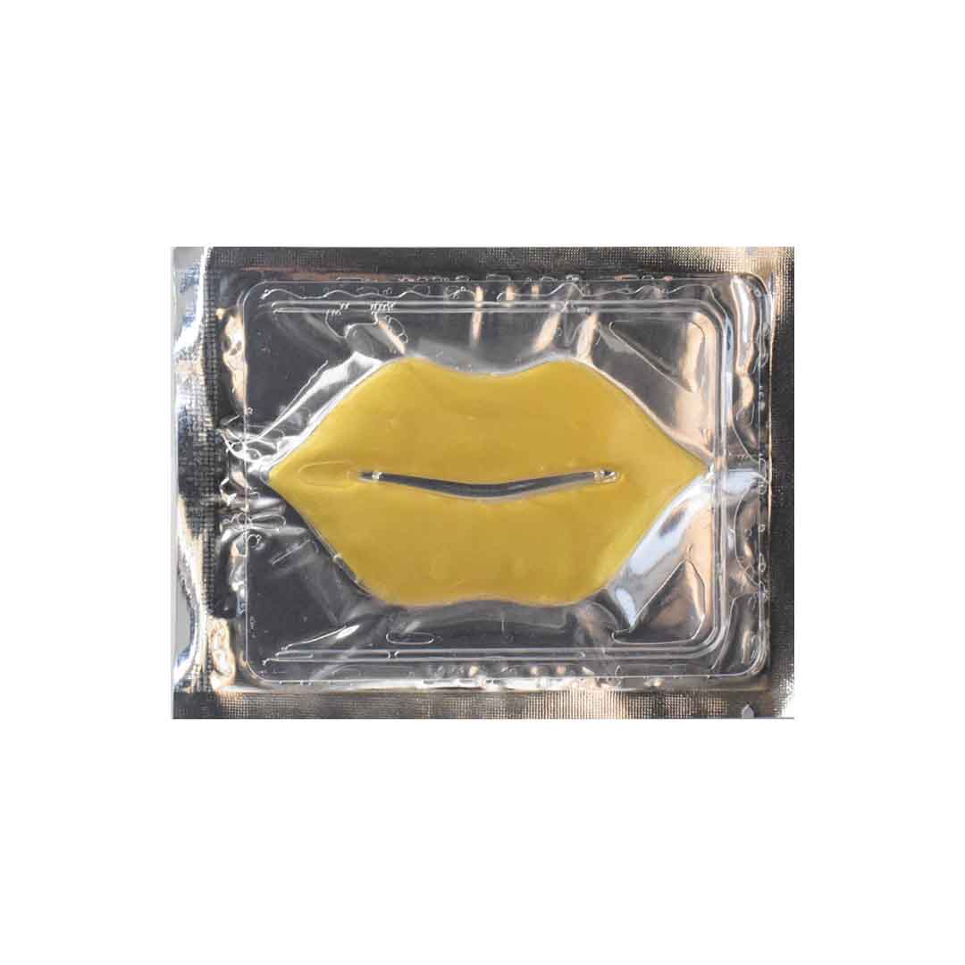 Parches de colageno para labios dorados empaque transparente