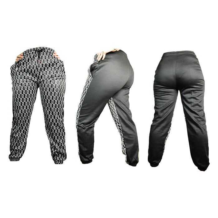 Pants negros lida con diseño numero 5 al frente