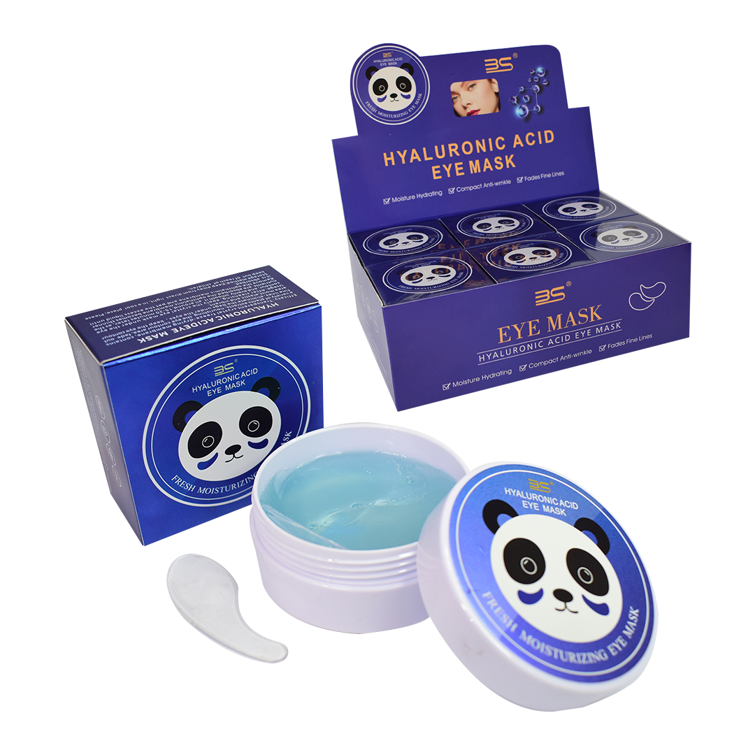 Parches en tarro para ojeras presentación de panda acido hialurónico