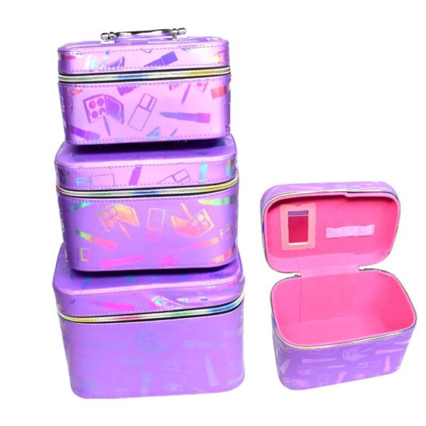 Kit de 3 cosmetiqueras lila