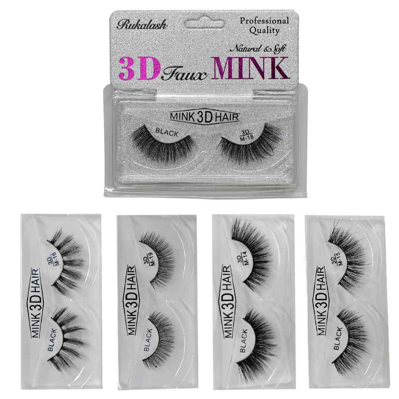 Pestañas Rukalash Faux mink 3D surtidas LOTE1