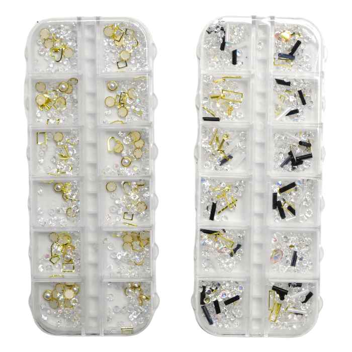 Kit decoraciones para uñas de figuras empaque transparente