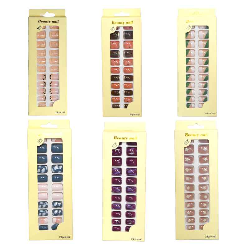 Set de uñas beauty nail para pies empaque beige 24u