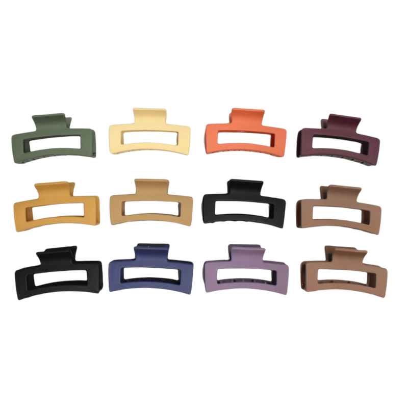Ganchos rectangulares tonalidad matte para cabello