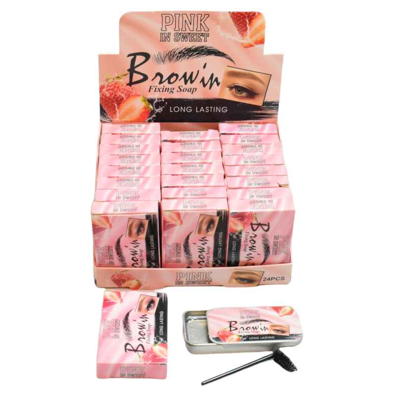 Jabón para cejas pink in sweet de fresa caja rosada