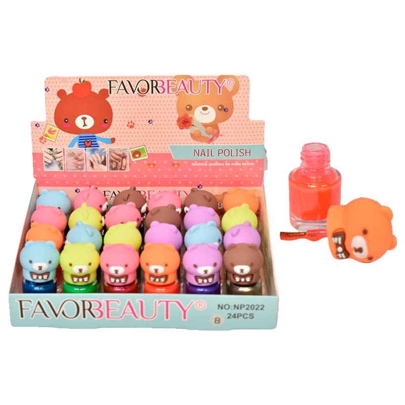 Esmalte con tapa en presentación de oso FavorBeauty