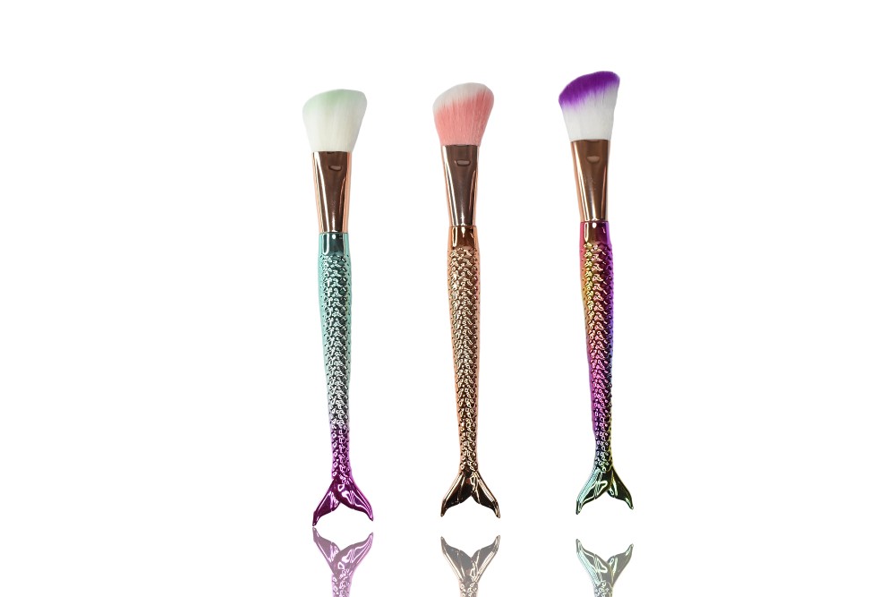 Brochas para contorno de rostro cola de sirena tornasol