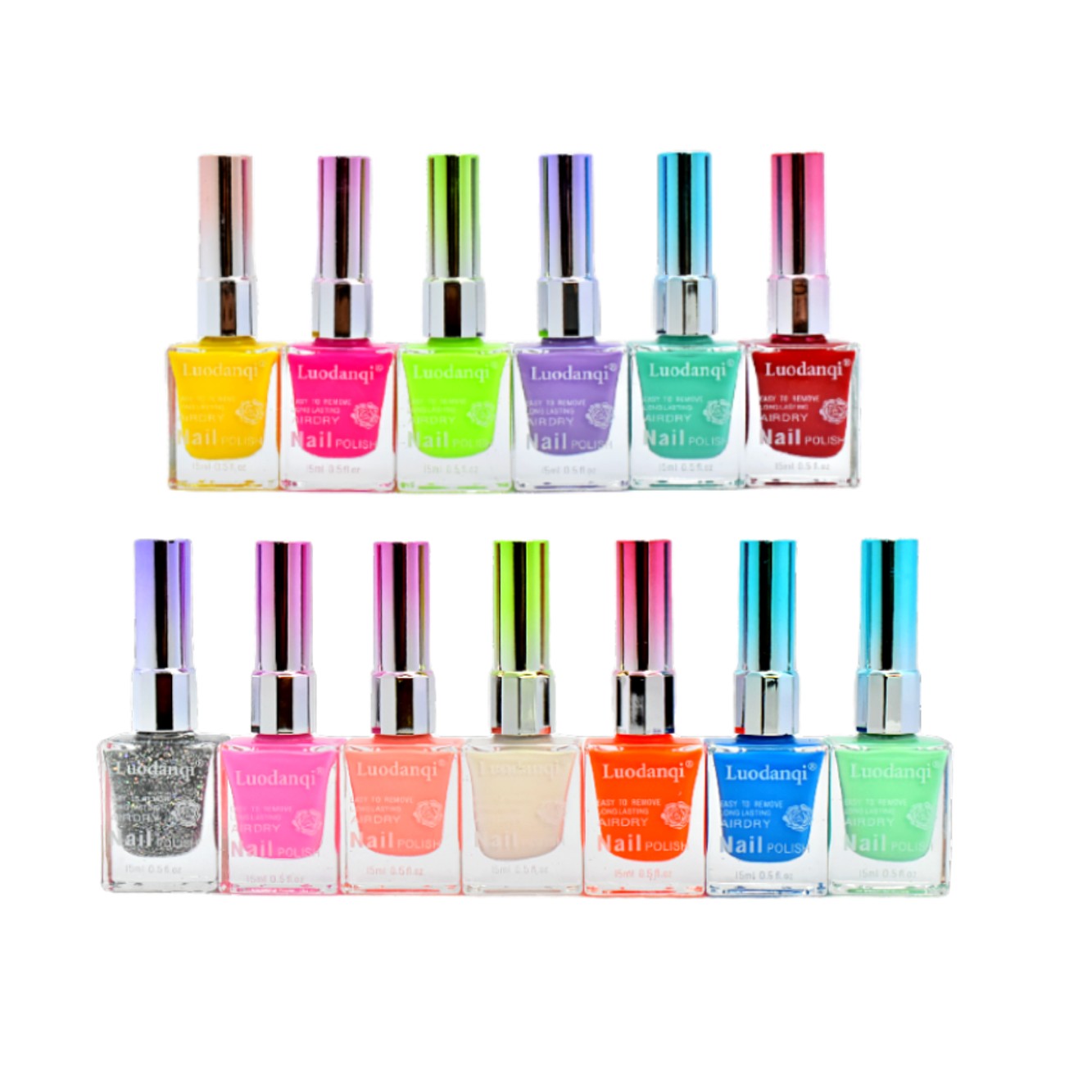 Esmaltes en colores lisos presentación frasco cuadrado Luodanqi 15ML - Imagen 2