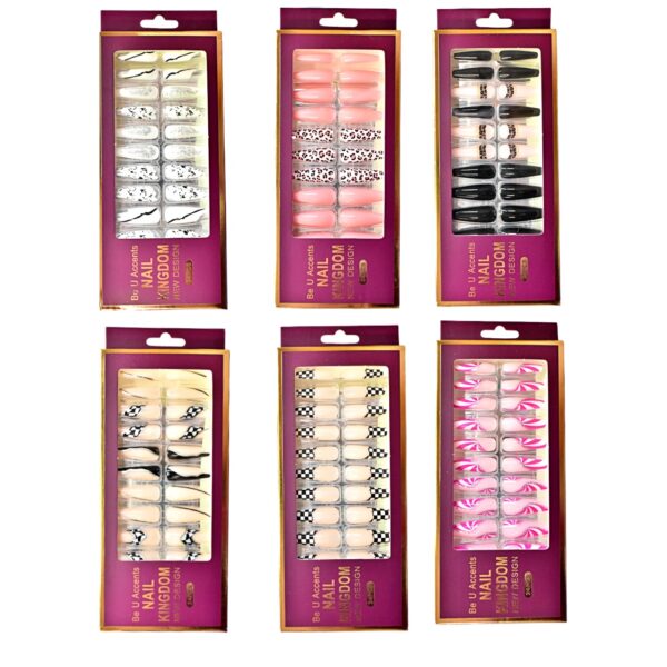 Uñas postizas Nail Kingdom Be U Accents New Design 24pcs
