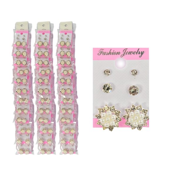 Arete de 3 pares forma de copo de nieve Fashion Jewelry