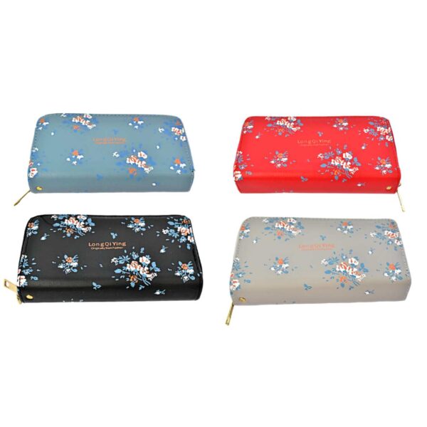 Billetera para dama diseño floral Long Qi Ying - Imagen 2