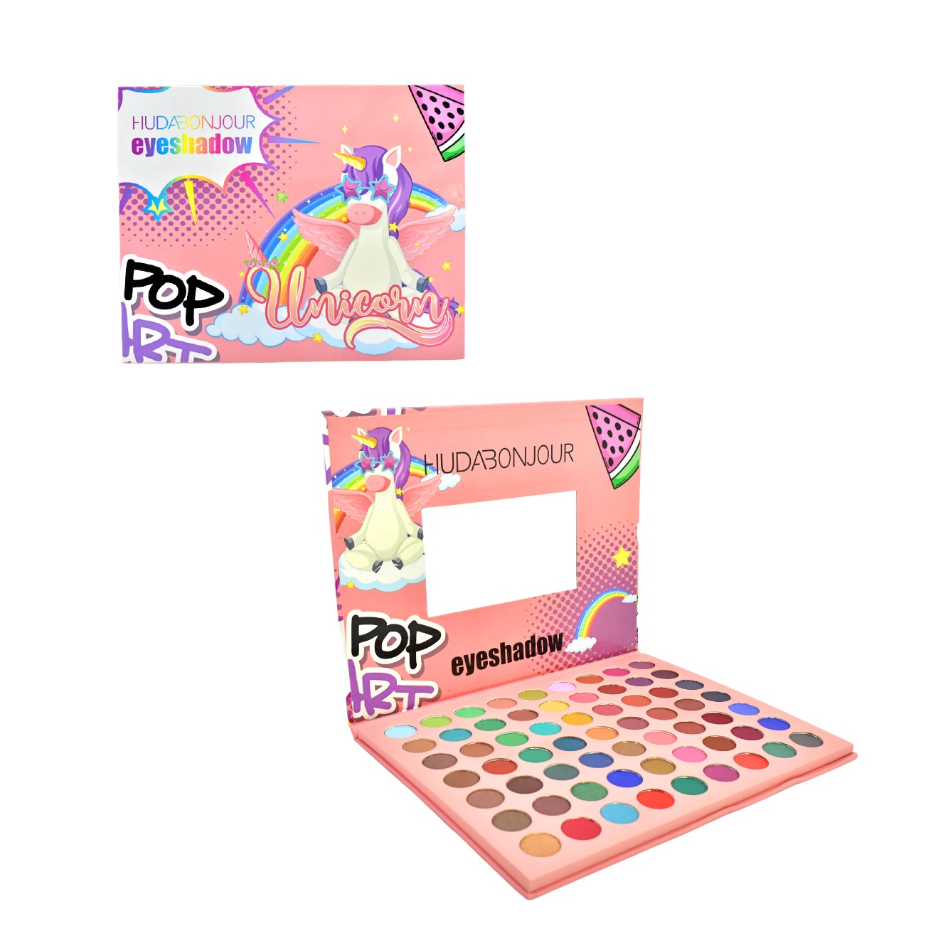 Sombra para rostro con diseño de unicornio Pop Art 63 colores
