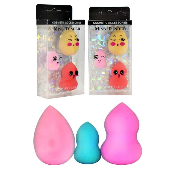 Kit de 3 unidades de esponjas para maquillaje Miss Tender