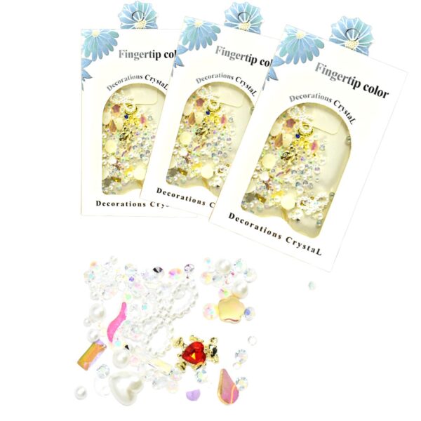 Decoración para uñas Decoration Cristal Finger diseño moñas combinado