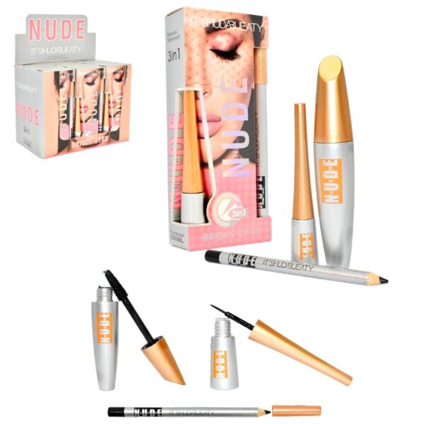 Kit 3 en 1 delineadores y mascara new Nude It's Hudabueaty
