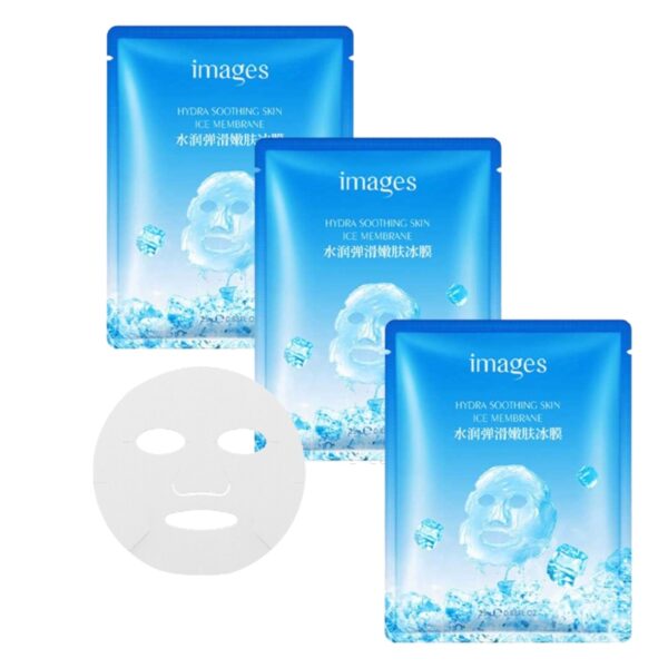 Mascarilla facial hidratante y calmante sobre azul 25g IMAGES