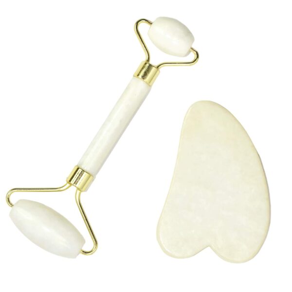 Rodillo de jade color blanco caja transparente
