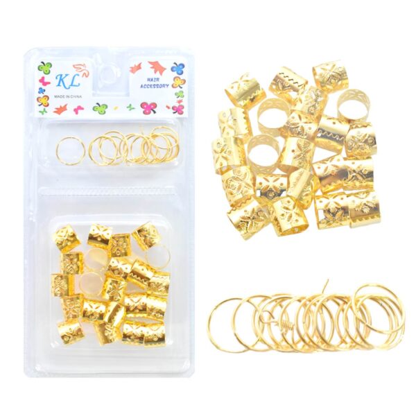 Kit de accesorios y joyería dorada para cabello KL