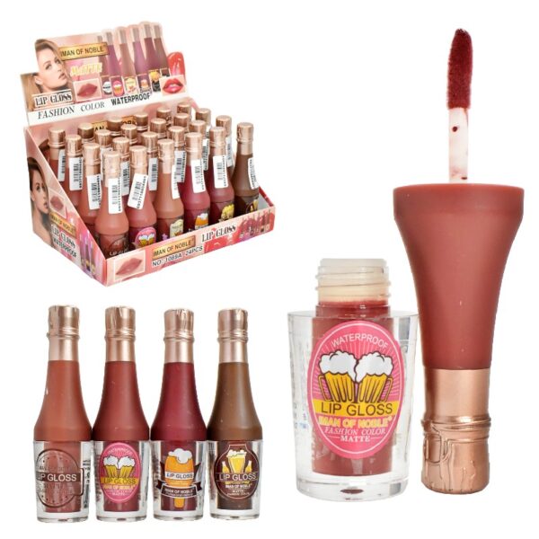 Labial Liquido Iman Of Noble En Forma De Botella Tapa Bronce