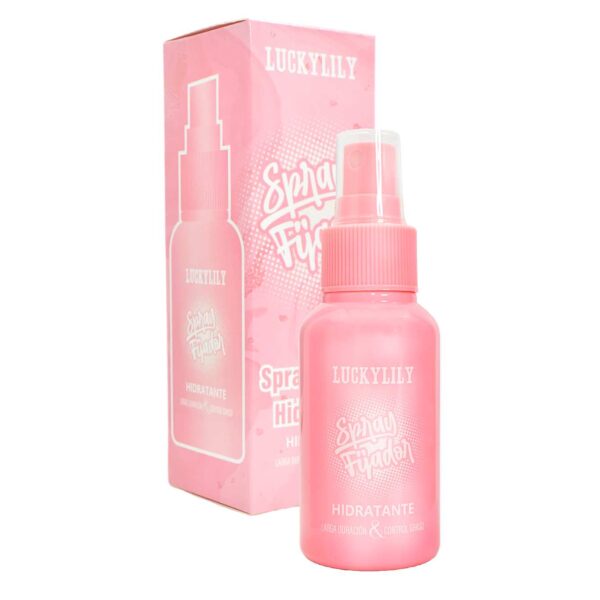 Spray Fijador Hidratante Luckylily Rosado Y Cafe Control Graso