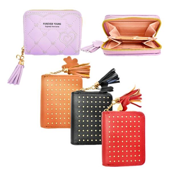 Billetera Cuadrada Pequeña De Diseños Y Colores Variados Q14.40