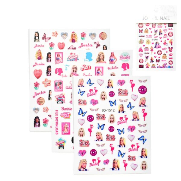 Sticker Para Decoración De Uñas Joyful Nail Diseño De Barbie