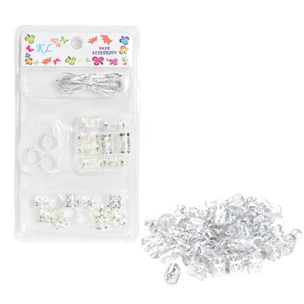 Accesorio Para Cabello Color Plateado 4 Compartimentos