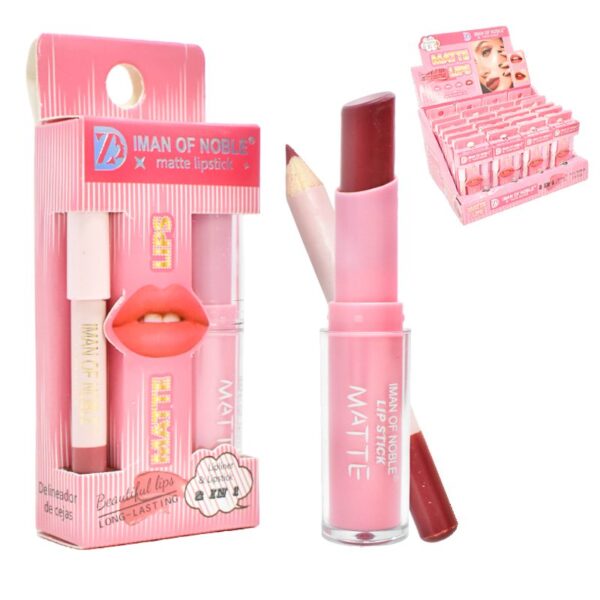 Labial Y Delineador De Labios 2 En 1 Iman Of Noble