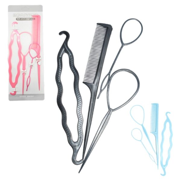 Set de Peines Para Trenzado de Cabello 4 pcs