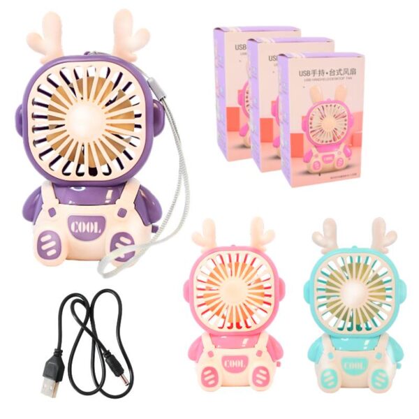 Mini Ventilador Portatil de Diseños y Colores Surtidos