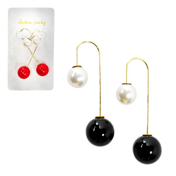 Aretes con Diseño de Perlas en Colores Surtidos