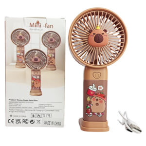 Mini Ventilador con base y cable para cargar con diseño de Capibara
